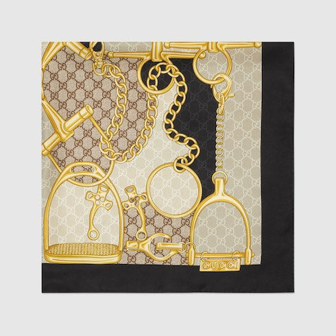 Printed silk twill carré