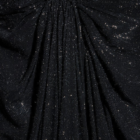 Embroidered silk stretch chiffon long dress