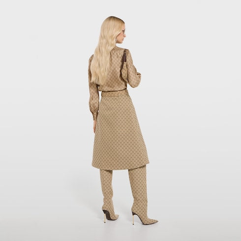 GG cotton canvas fabric skirt