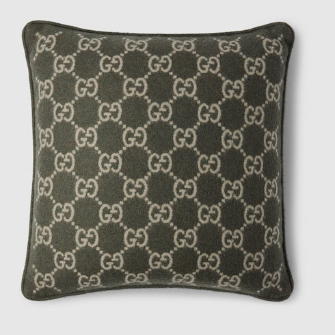 GG wool cashmere jacquard cushion