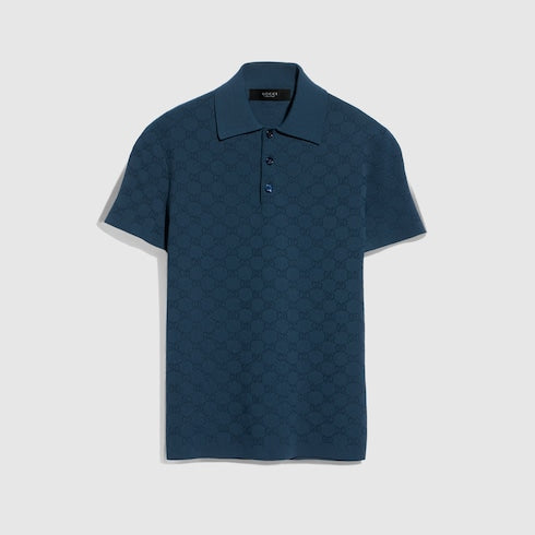 Technical GG jacquard fabric polo shirt