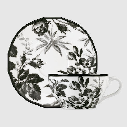 Herbarium teacup and saucer, set of two
