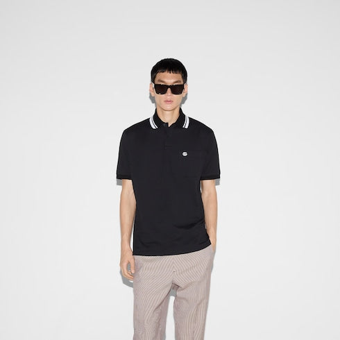 Cotton polo shirt with embroidery