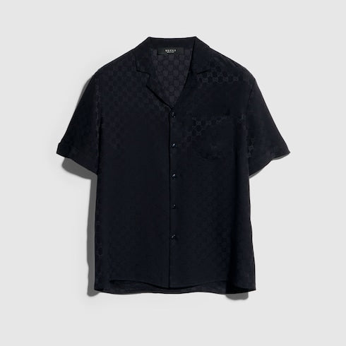 GG silk jacquard bowling shirt