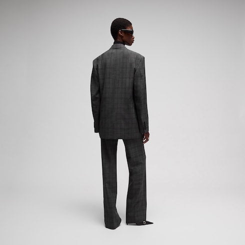 Checked fine wool jacket