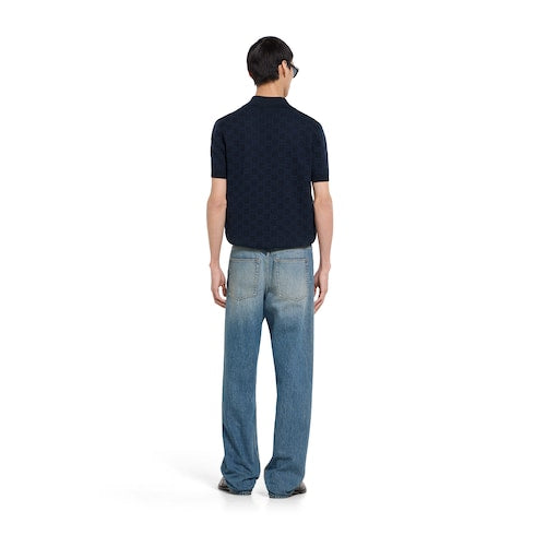 GG cotton silk jacquard polo shirt