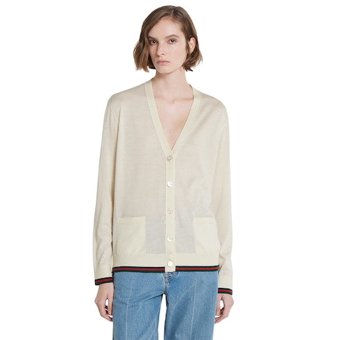 Extra fine cashmere silk cardigan