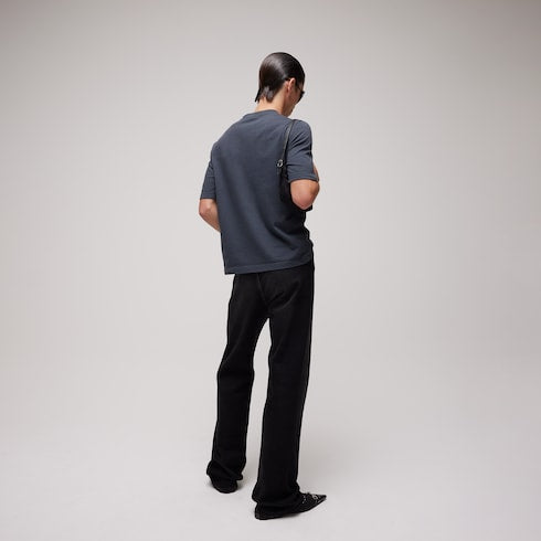 Cotton jersey T-shirt with devoré detail