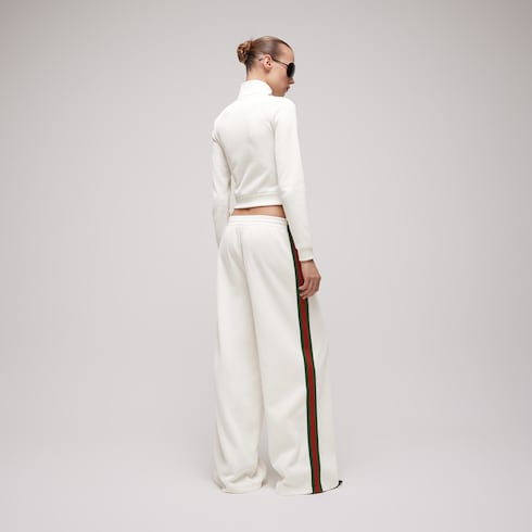 Rib cotton jersey leisure pants with Web