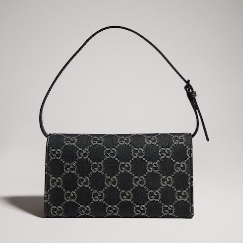 Small pouch with strap and Gucci plaque