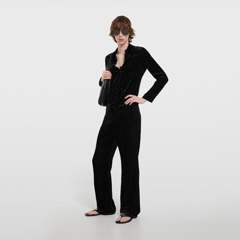 Stretch GG velvet devoré shirt