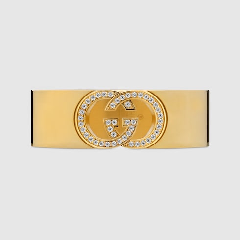 Gucci Interlocking crystal cuff bracelet