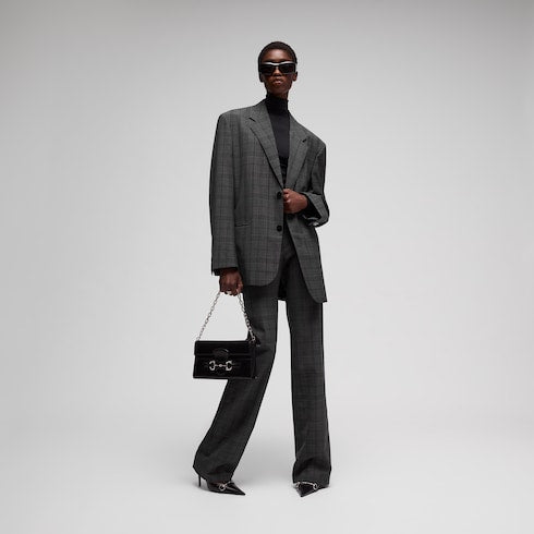 Checked fine wool pants
