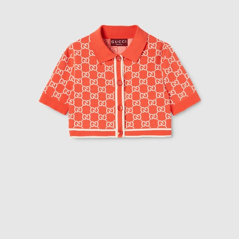 GG cotton jacquard cropped cardigan