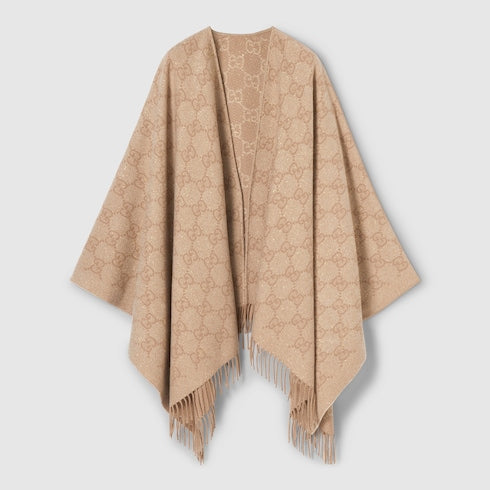 GG cashmere lamé cape