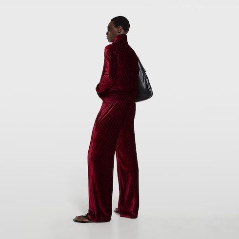 GG stretch velvet devoré zipped jacket