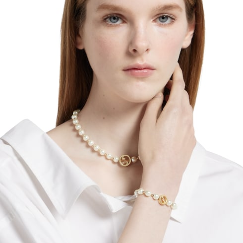 Gucci Interlocking pearl bracelet