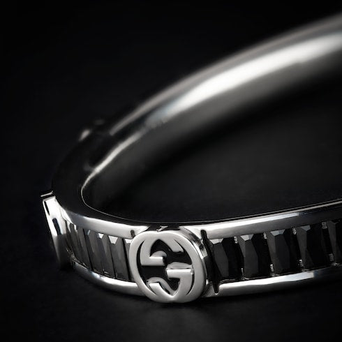Gucci Interlocking crystal bangle bracelet