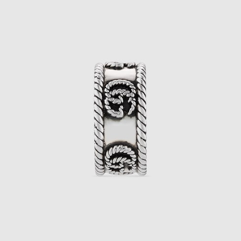 Double G Ring With Engraved Torchon Trim