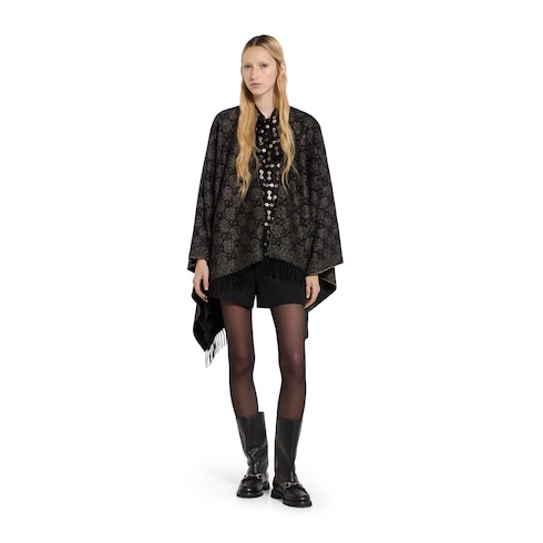 GG cashmere lamé cape