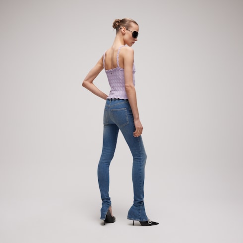 Braided cotton blend top