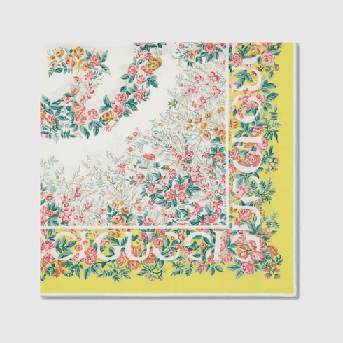 Printed silk twill carré