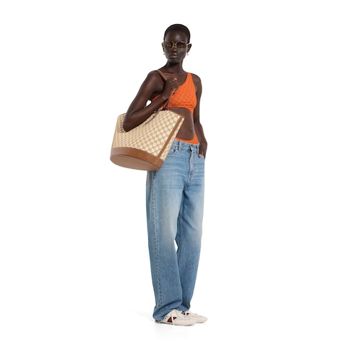 Woven large tote bag