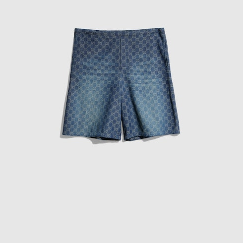 GG chambray cotton denim shorts