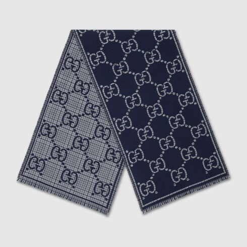 Check GG wool scarf