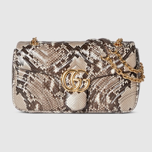 GG Marmont python medium shoulder bag