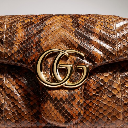 GG Marmont python medium shoulder bag