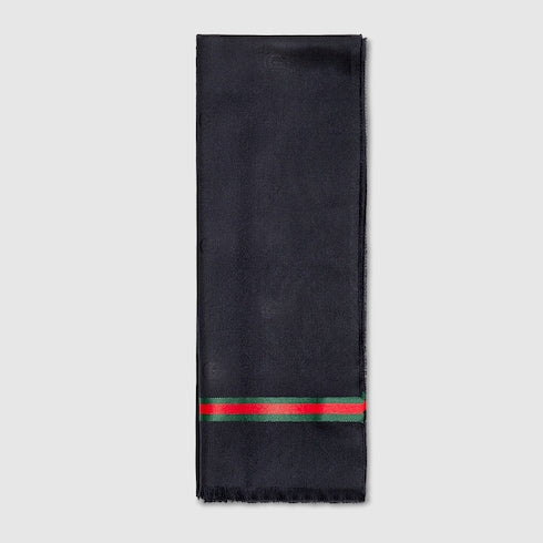 Double G silk cotton jacquard stole