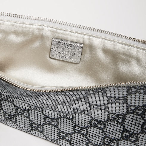 Metallic evening bag with charm