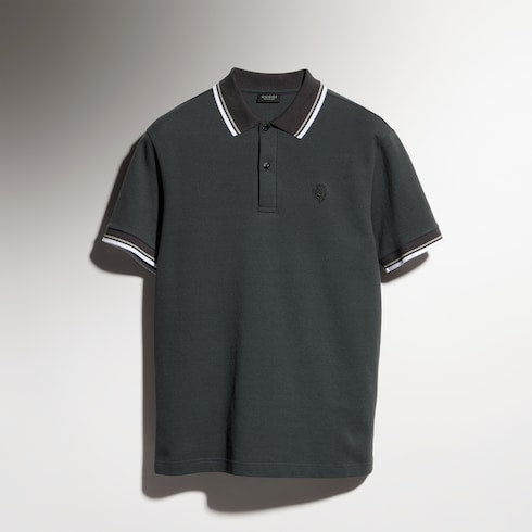 Cotton piquet polo shirt with embroidery