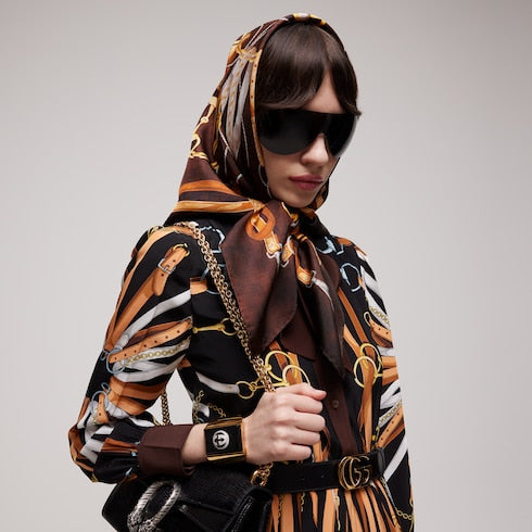 "Hard-Wear" printed silk carré