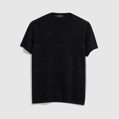 Wool silk Gucci jacquard T-shirt