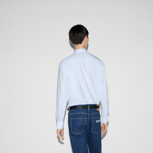 Striped cotton poplin shirt