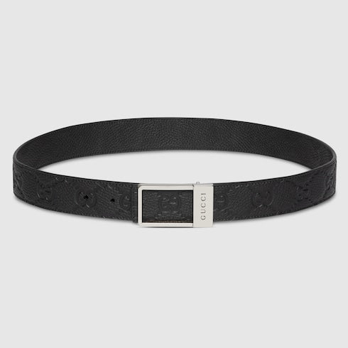 Reversible belt with rectangular buckle