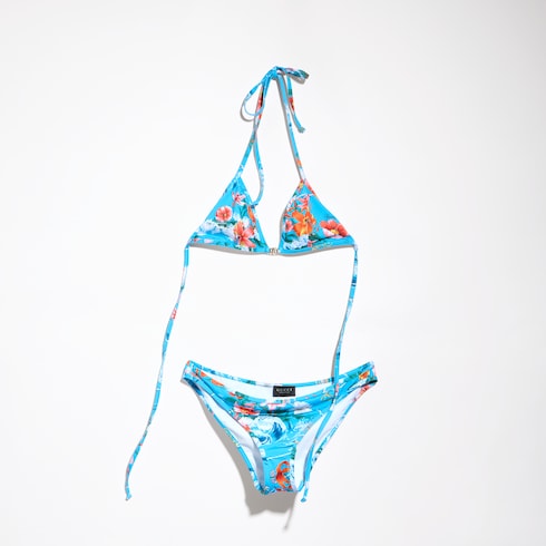 Printed stretch jersey bikini