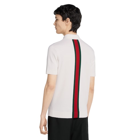 Knit wool polo shirt with Web