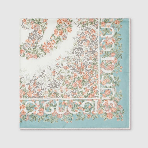 Printed silk twill carré