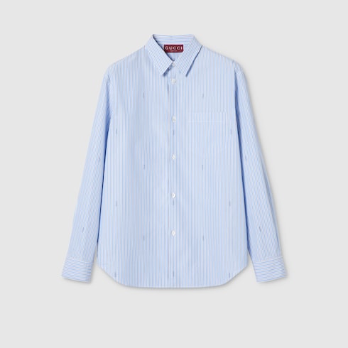 Striped cotton poplin shirt