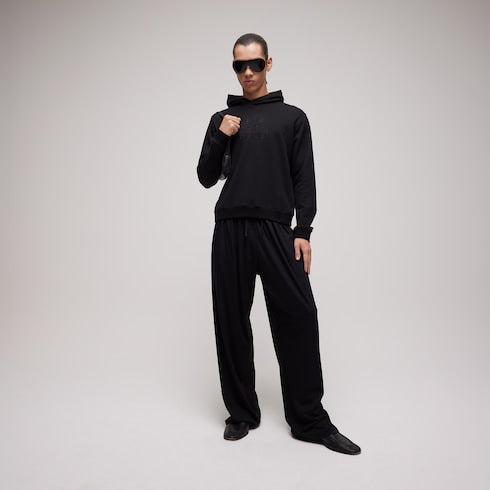 Cashmere jersey sweatshirt with embroidery