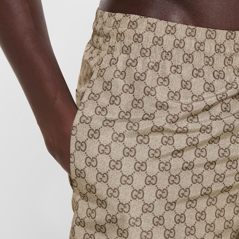 Printed polyester poplin swim shorts
