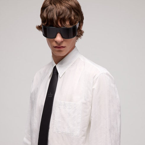 Striped technical cotton shirt