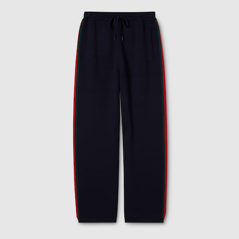 Stitch wool leisure pants with Web