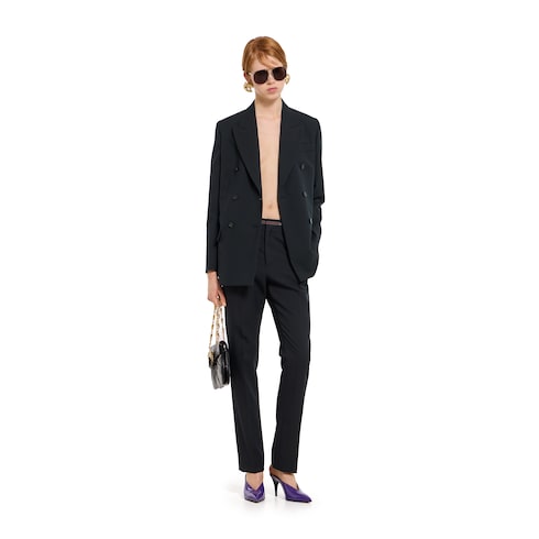 Wool pants with Gucci selvedge detail
