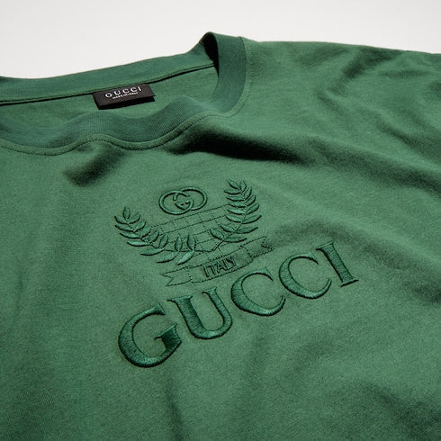 Cotton jersey T-shirt with embroidery