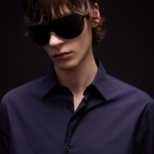 Piece dyed cotton poplin shirt