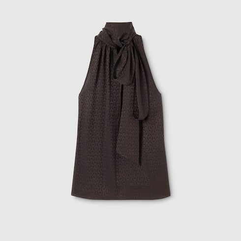 Horsebit silk jacquard dress